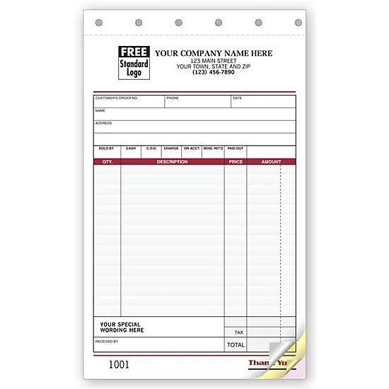Sales Slips, Large 1