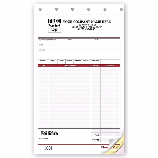 Sales Slips, Large