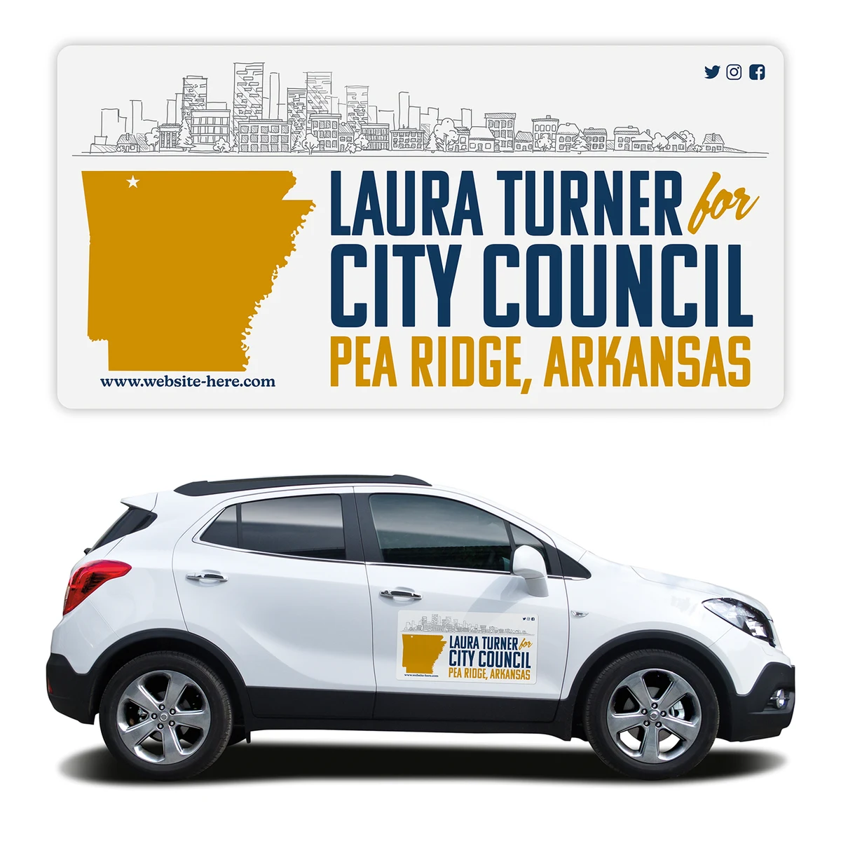 Political Magnetic Car/Truck/Auto/Vehicle Signs - 24x12 Round Corners 1