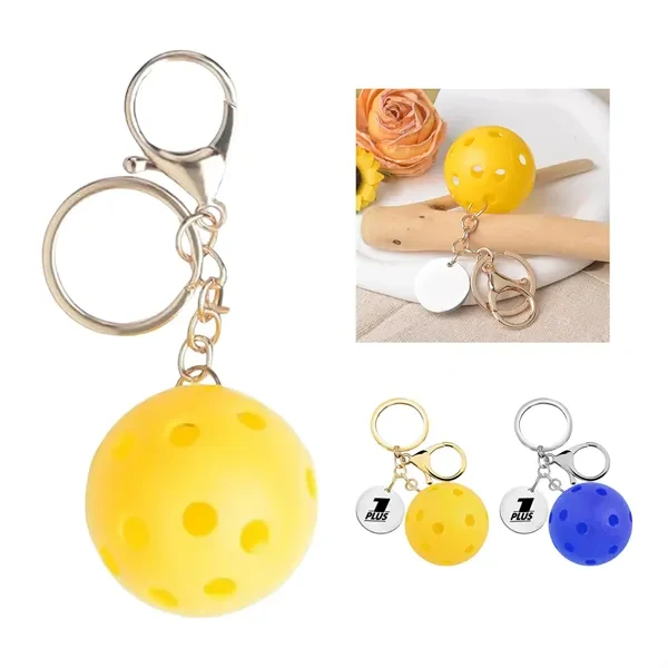 Pickleball Stainless Steel Keychain Sports Gifts 1