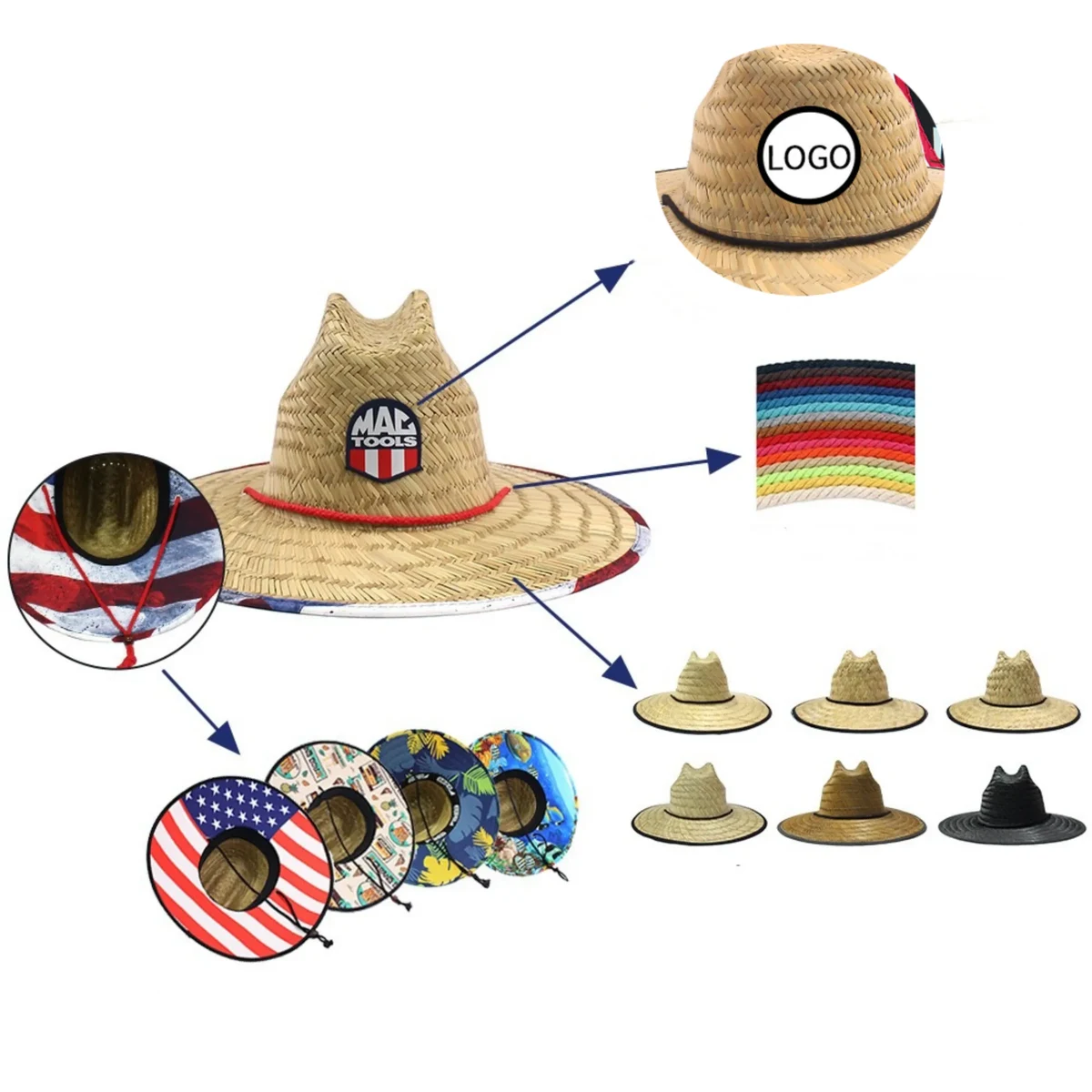 Lifeguard Beach Sunshade Straw Hat 1