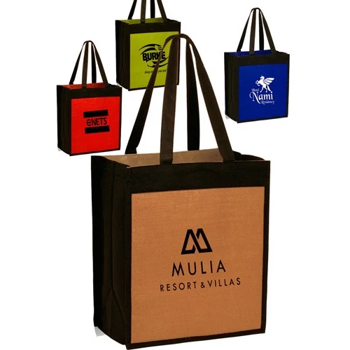 Jute Tote Bag - 12" W x 14" H 1