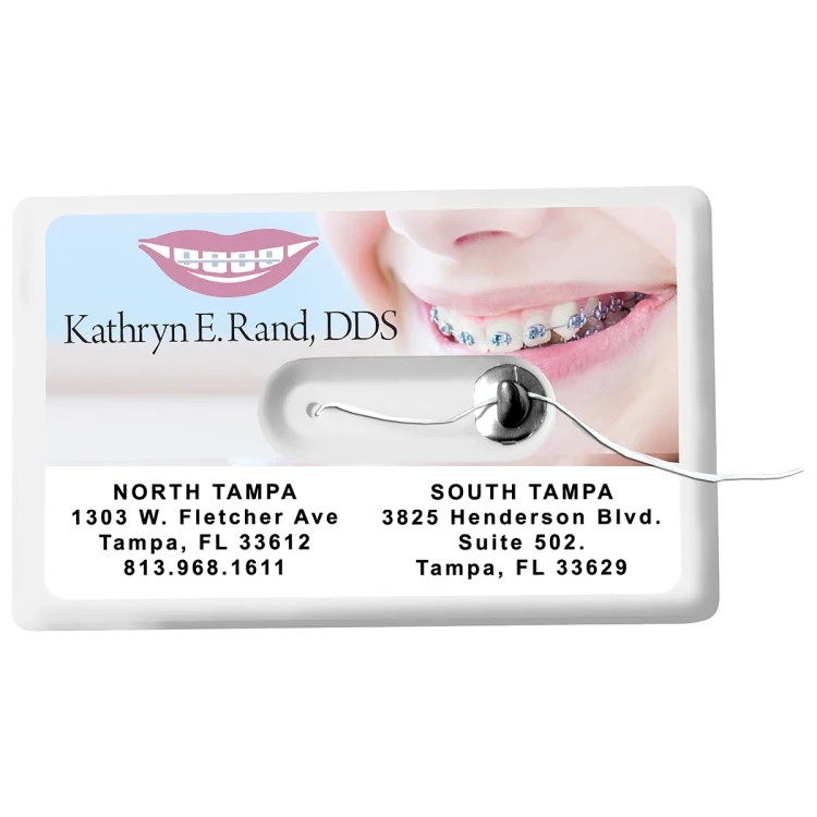 44 Yards Credit Card Size Dental Floss Dispenser with Mirror and Pouch 1