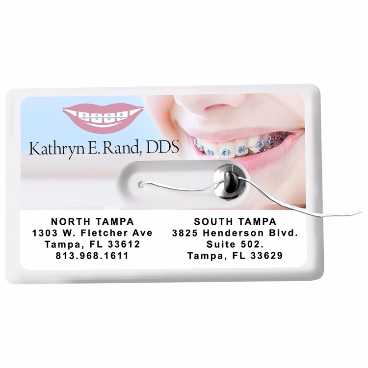 44 Yards Credit Card Size Dental Floss Dispenser with Mirror and Pouch
