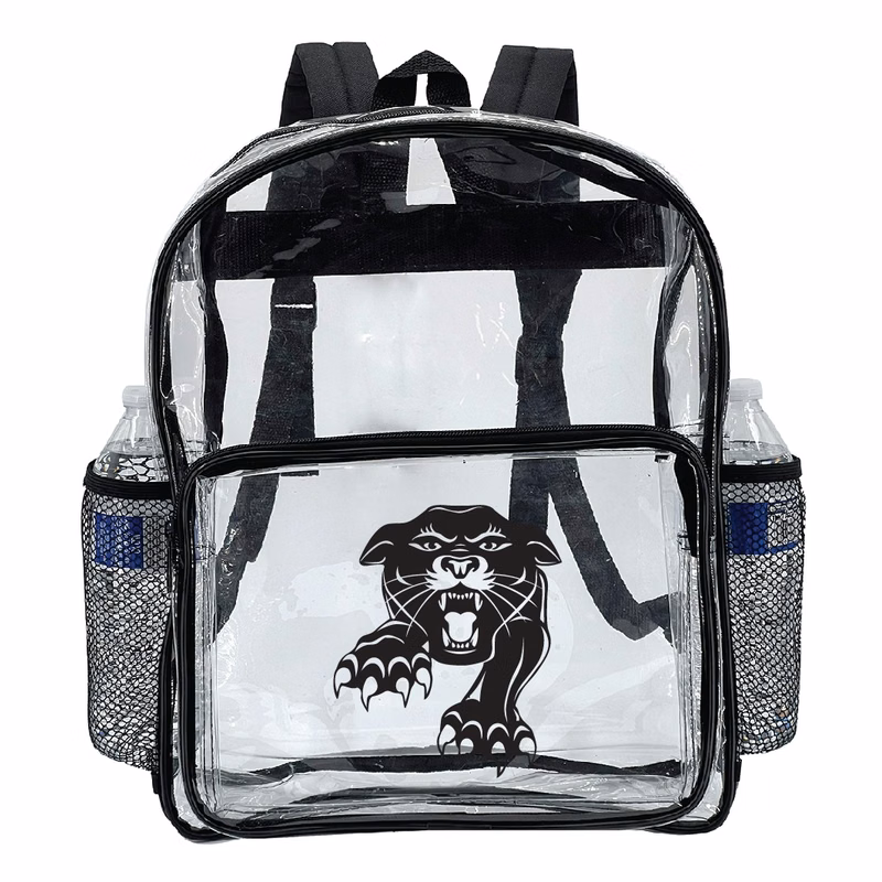 Clear Backpack with Two Sides Mesh Pocket