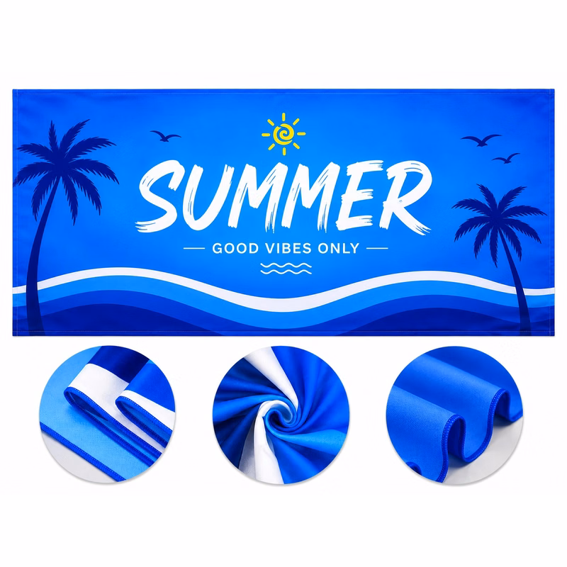 Custom Full Color Microfiber Beach Towel ( 32'' x 70'' )