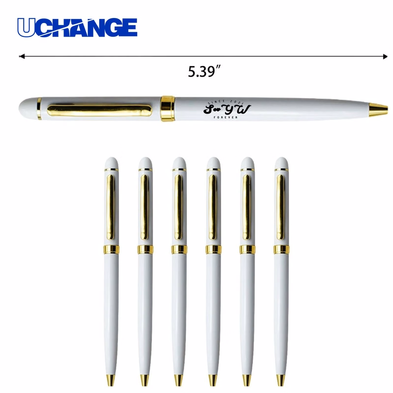 Colgate Metallic White Ballpoint Pen for Branding