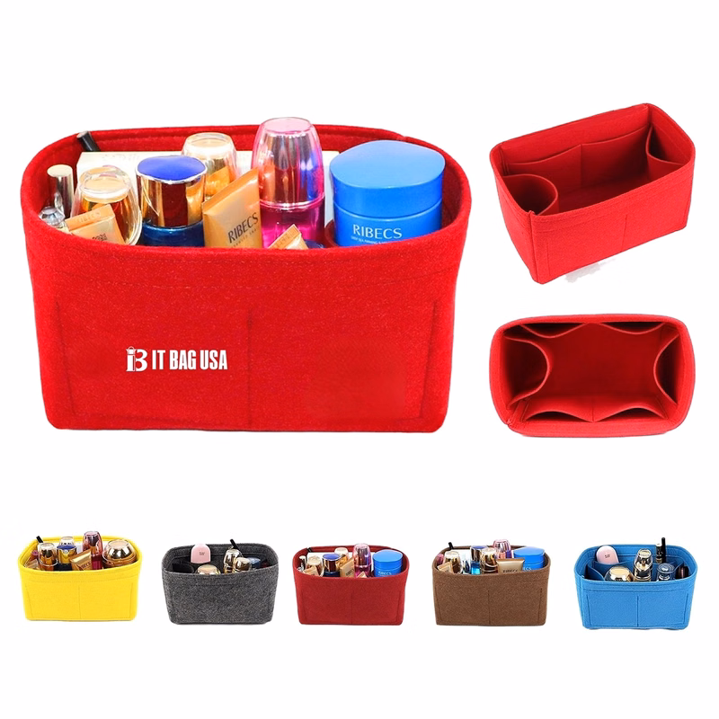 Travel Cosmetic Bags Felt Makeup Organizer Pocket