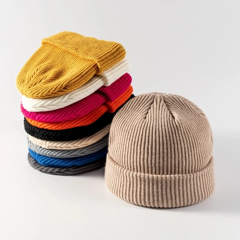 Winter Candy Color Knitted Melon Beanie Cap 1