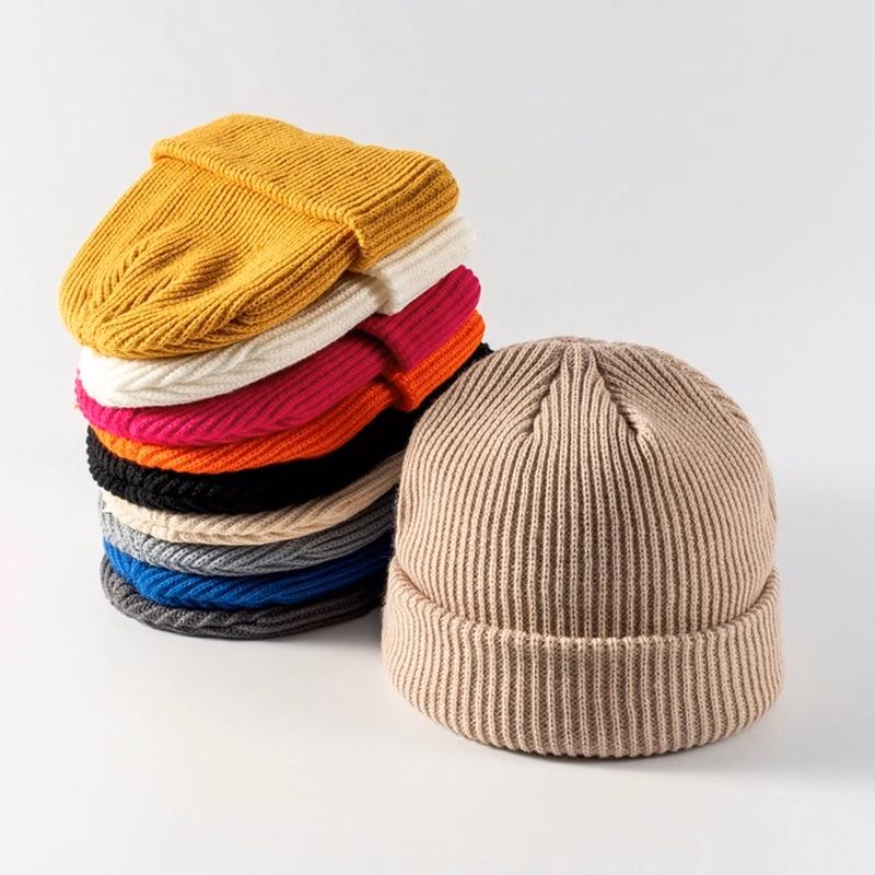 Winter Candy Color Knitted Melon Beanie Cap