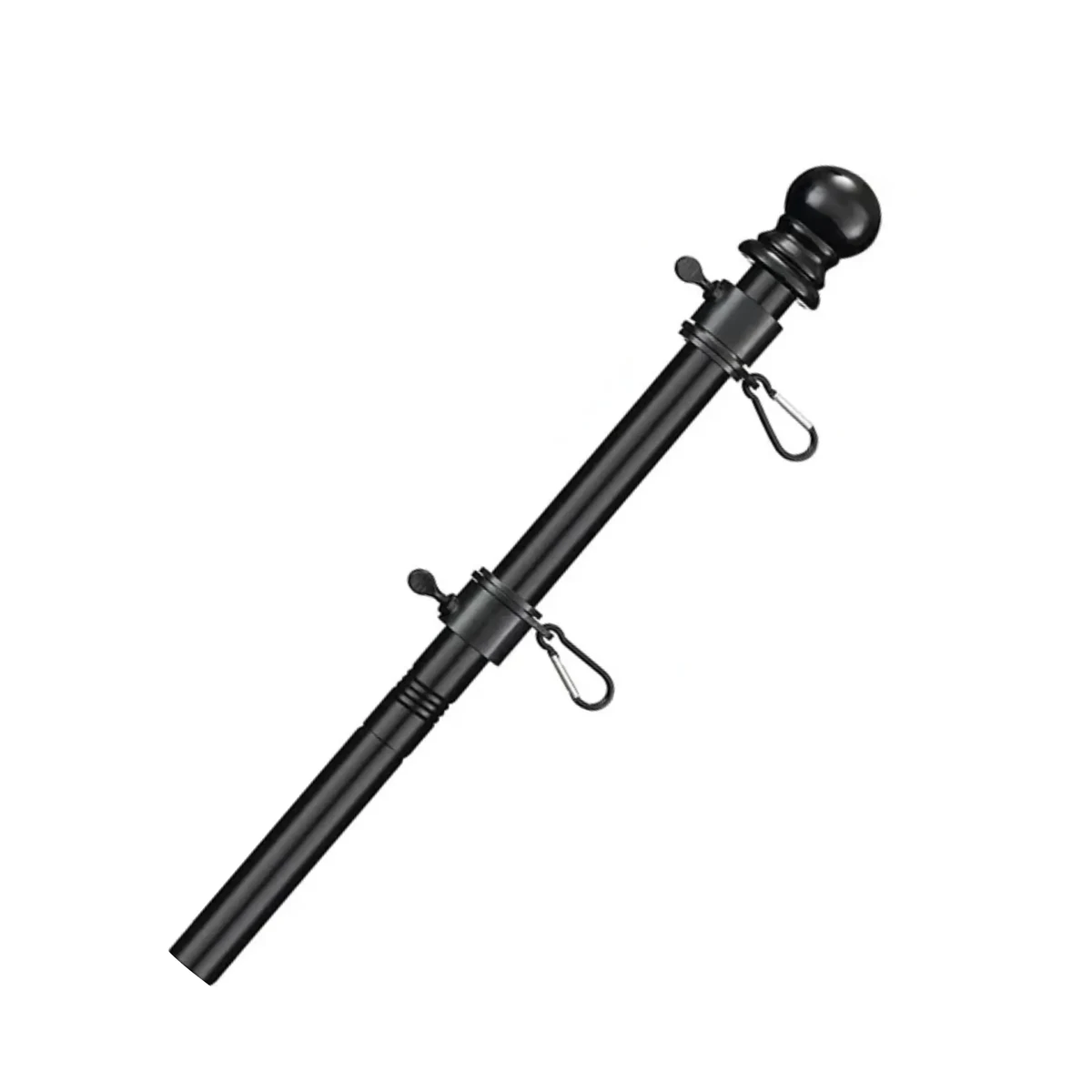 2' - 8' Flagpole with Rotating Clips Kit - Black/White 1