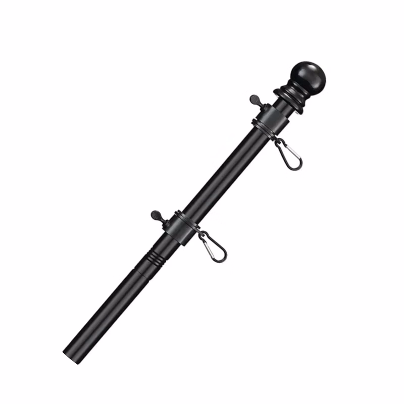 2' - 8' Flagpole with Rotating Clips Kit - Black/White