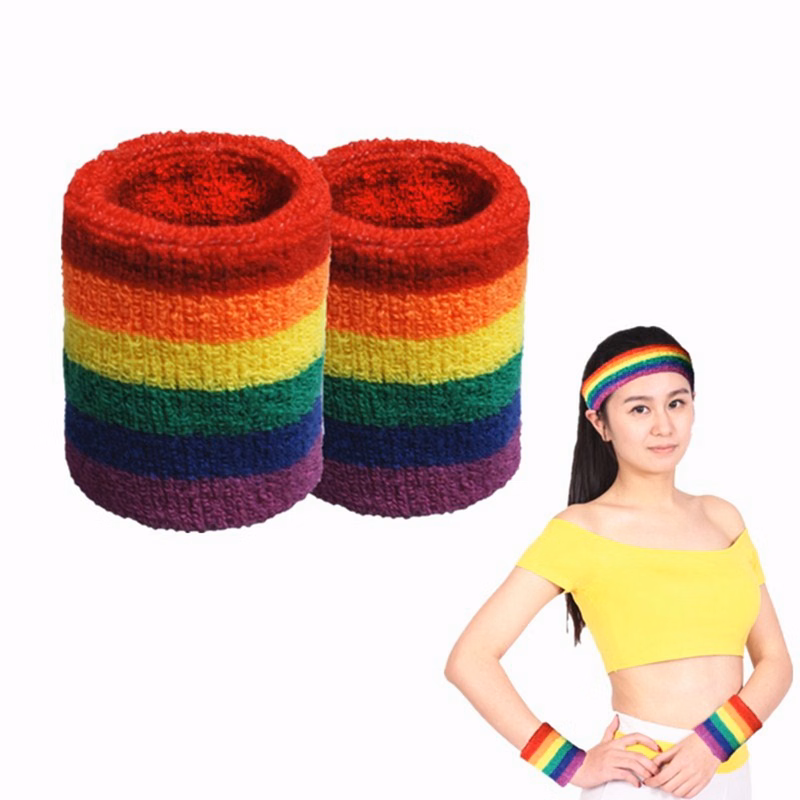 Stripes Rainbow Wrist Band