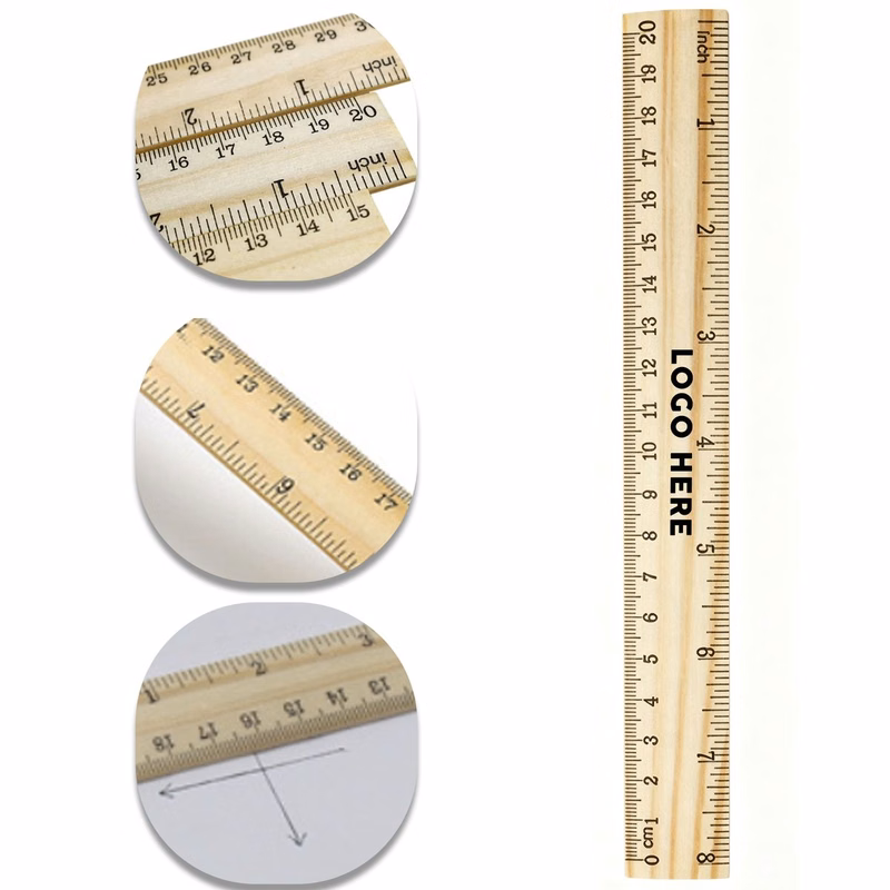 8in Wooden Ruler with Double Scales