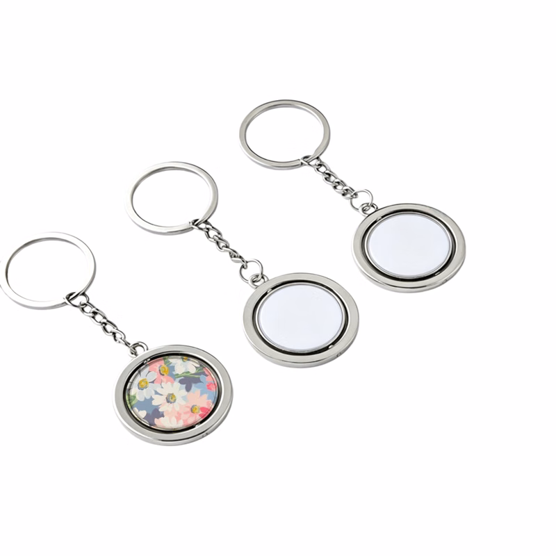 Double-Sided Rotating Metal Keychain