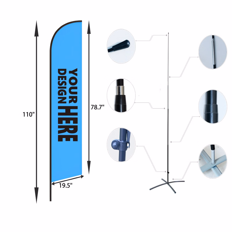 Windproof 9 FT Feather Flag