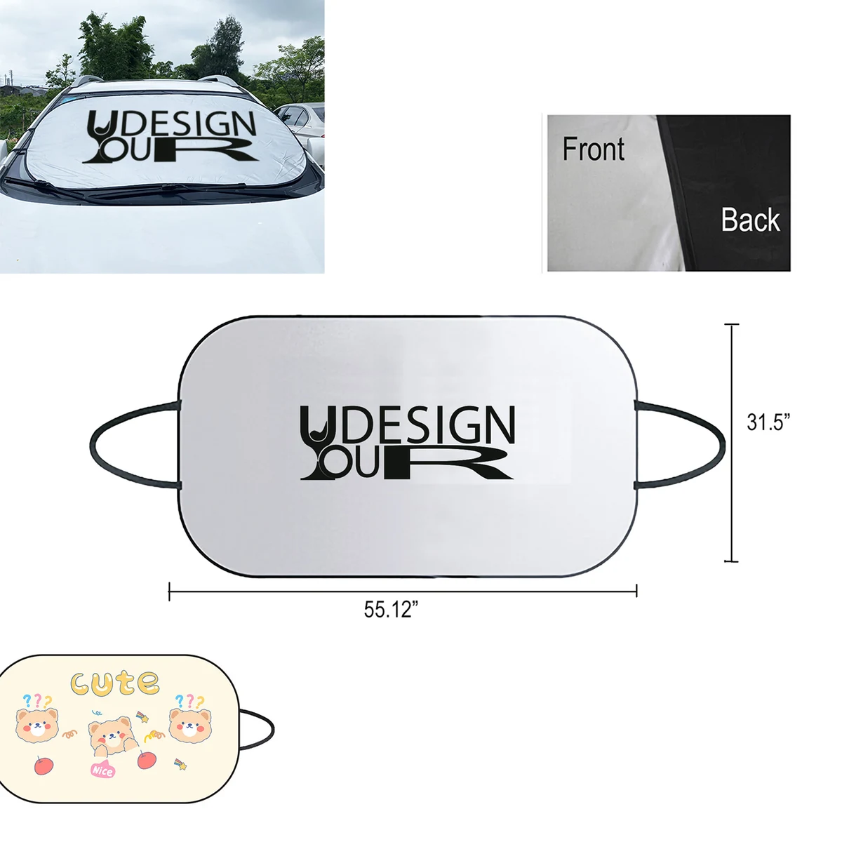 Custom Magic Foldable Universal Folding Car Sunshade 1