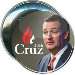 Cruz, Photo with Flame Logo, Political Button 1