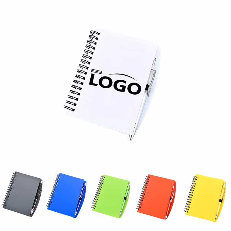 Compact Frosted Cover Notebook with Pen (A6 Size)
