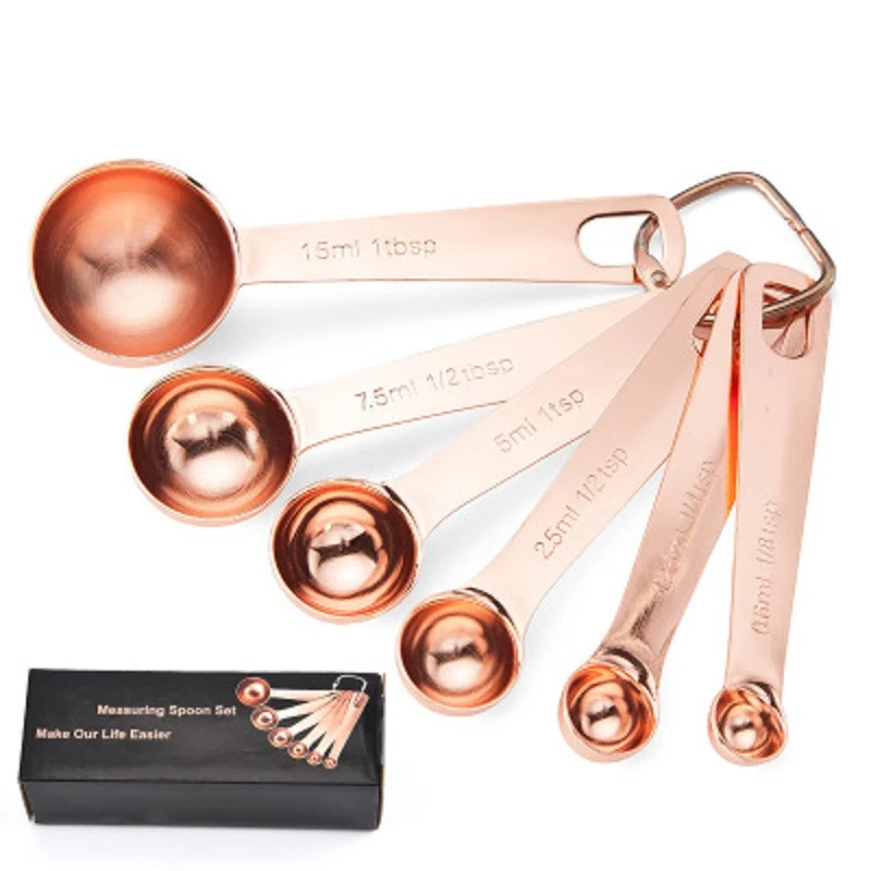 6pcs Rose-gold Measuring Spoons Set 1