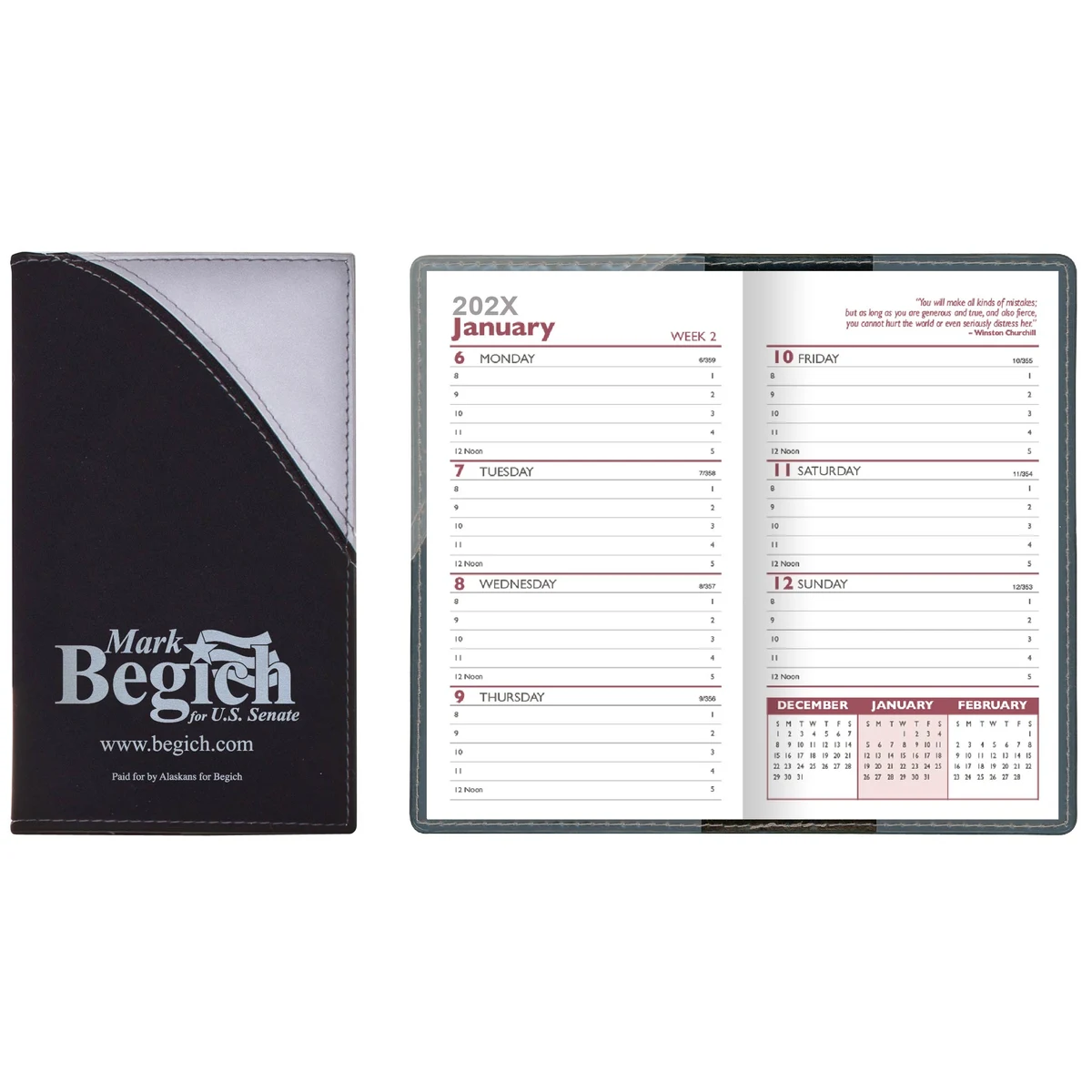 2 Tone Vinyl Designer Series Barcelona Planner - Weekly 2 Color Insert w/ Map 1