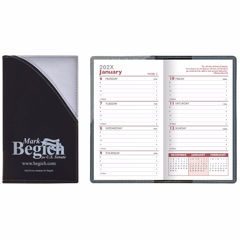 2 Tone Vinyl Designer Series Barcelona Planner - Weekly 2 Color Insert w/ Map