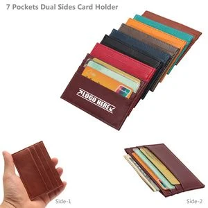 2 Sides Business PU Leather Card Holder With Wallet 1