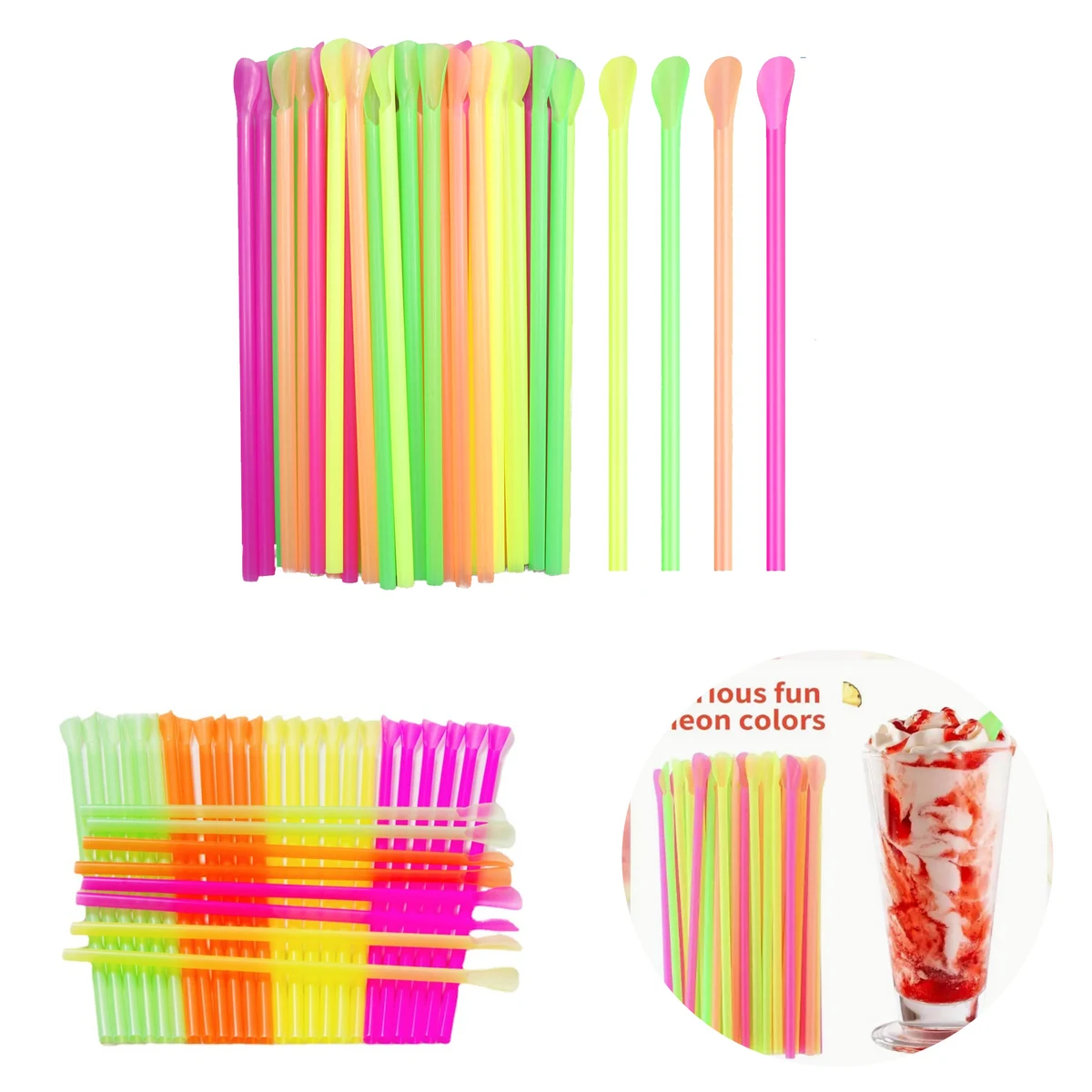 Premium Food-Grade Spoon Straws ?C 2.36??7.87", Bulk 100-Pack 1