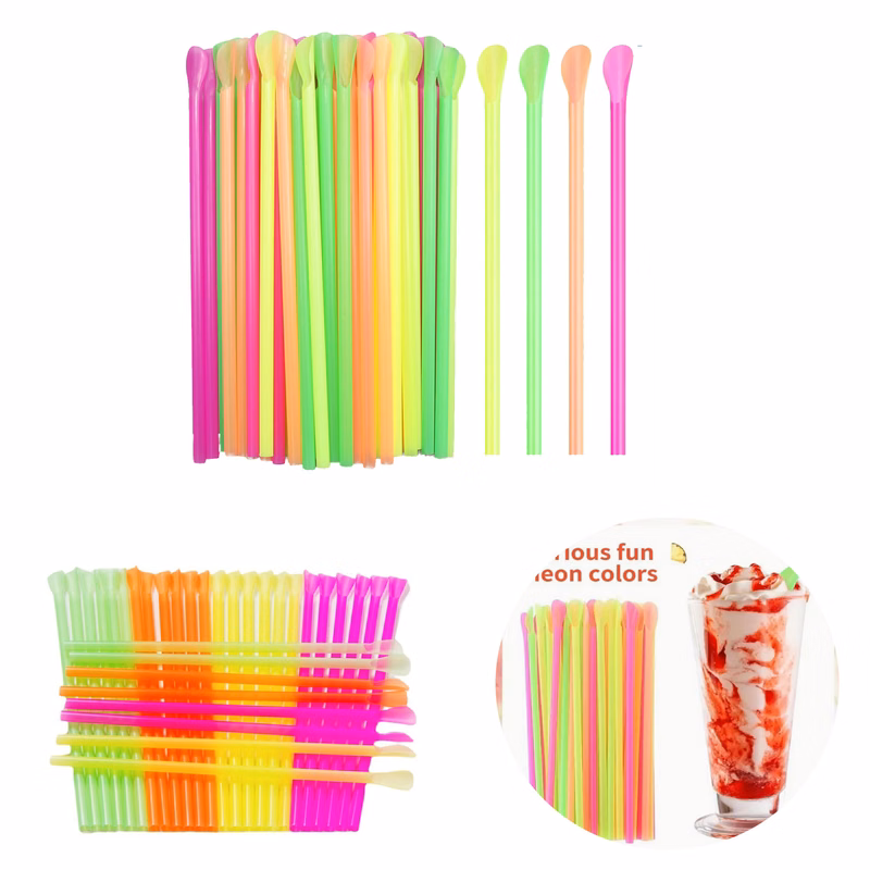 Premium Food-Grade Spoon Straws ?C 2.36??7.87", Bulk 100-Pack