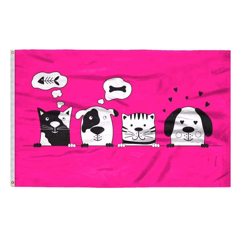 Custom Screen Sublimation Flag - 5' x 8' Silk Poly