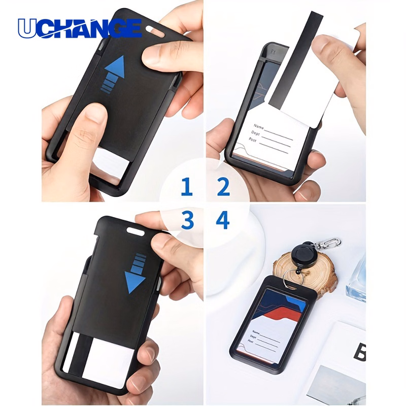 Retractable PU ID Card Holder Reel