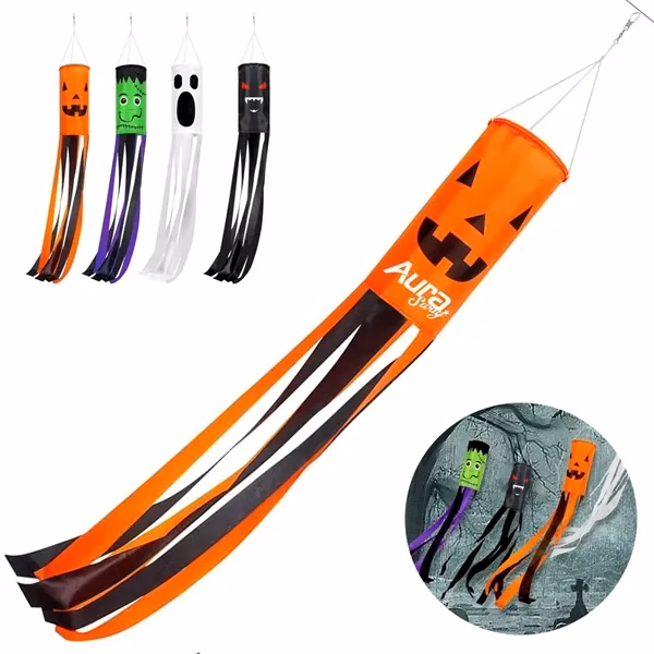 Custom 11.81" Halloween Polyester Windsock Flag — Outdoor Seasonal Decor