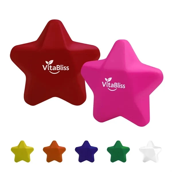 Custom 2 Inch Star Shaped PU Foam Stress Ball — Workplace Anxiety Relief Toy 1