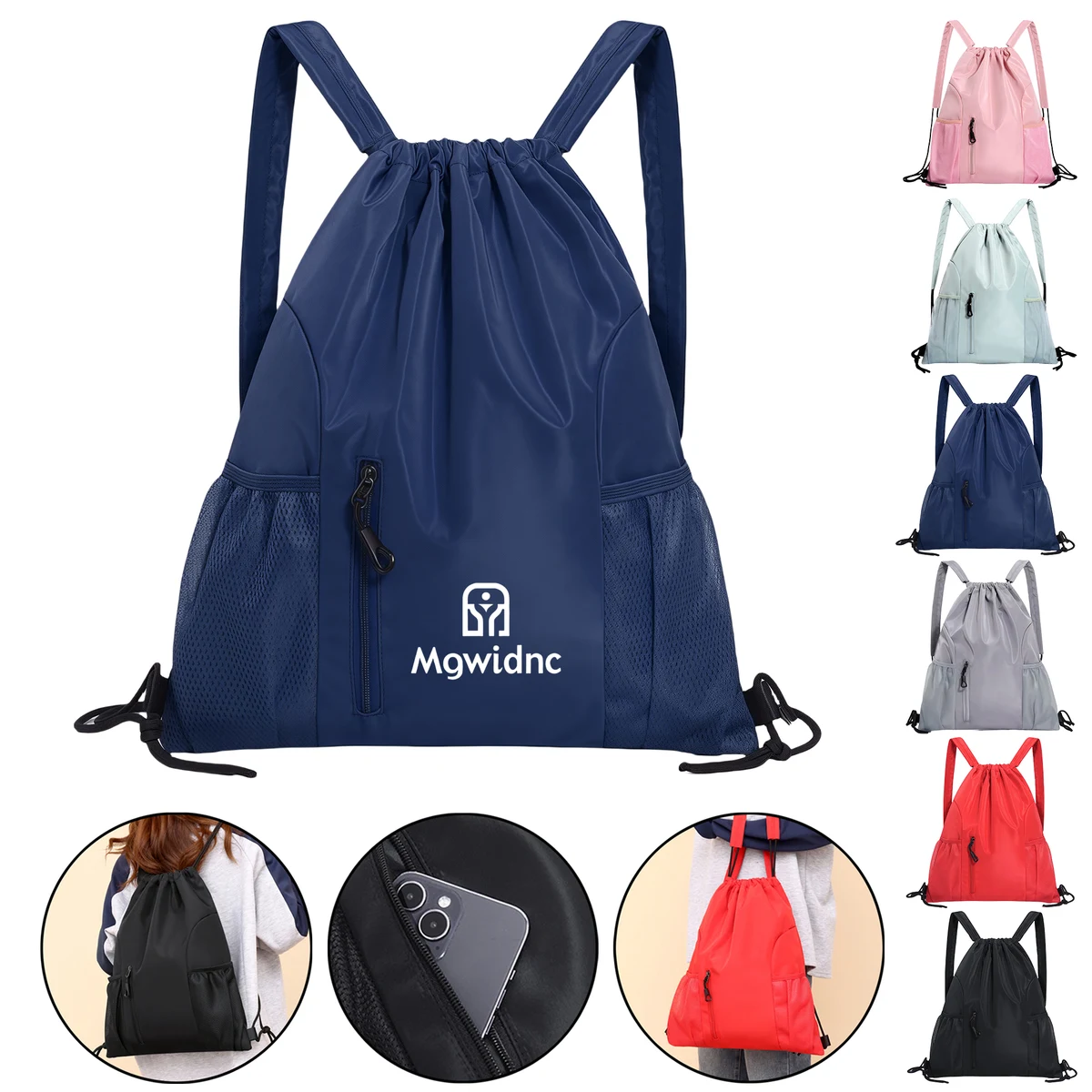 Oxford Drawstring Backpack - Simple Large Capacity Rucksack for Casual 1