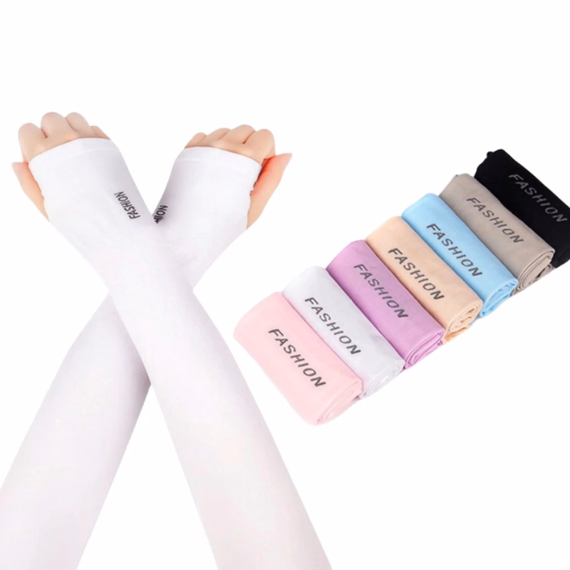 Custom UV Protection Ice Silk Arm Sleeve With Thumb Loop