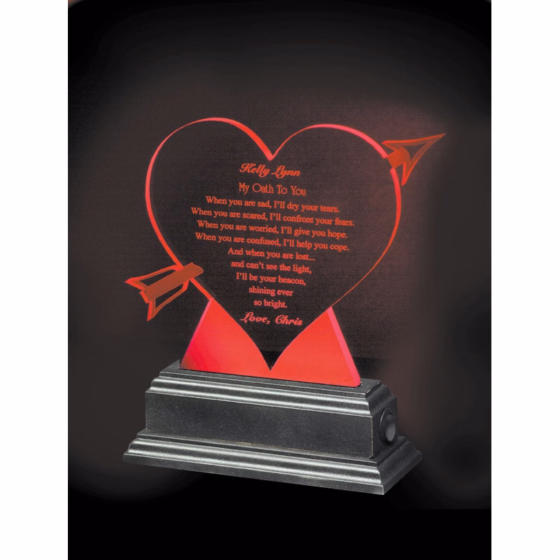 Red Allolight Heart Shaped Award 9"
