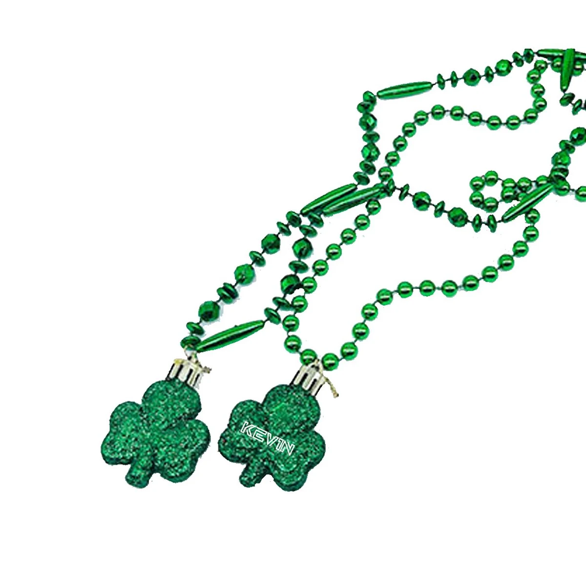 Green Clover beaded necklace 1