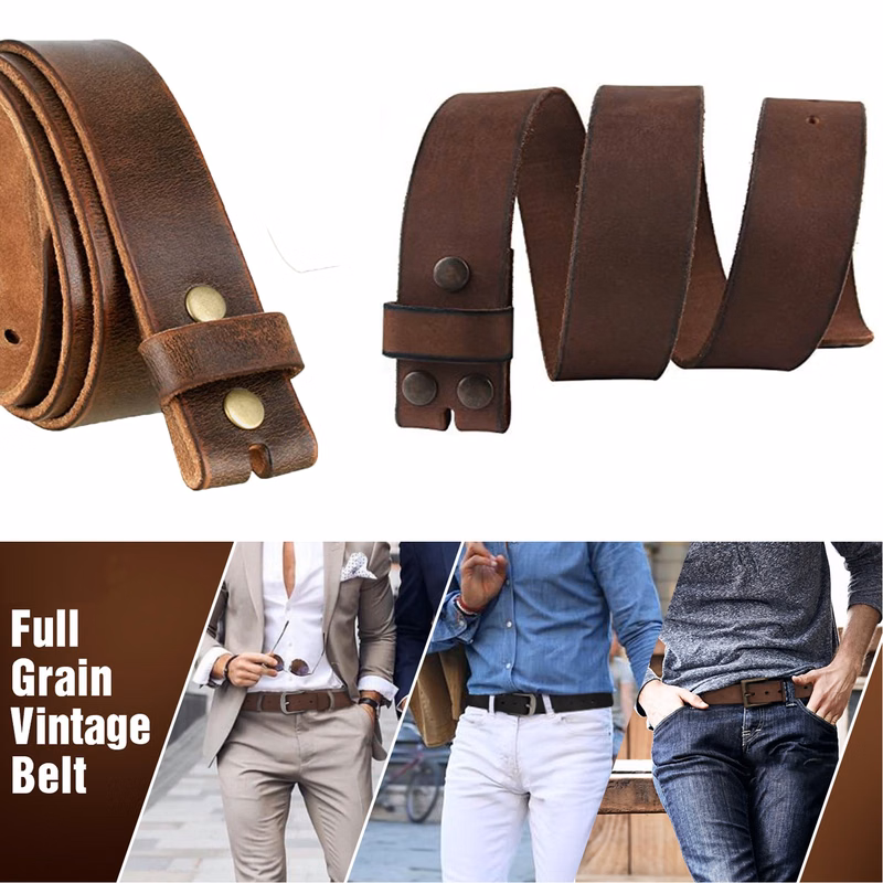 1 1/2" Mens Full Grain Leather Belt