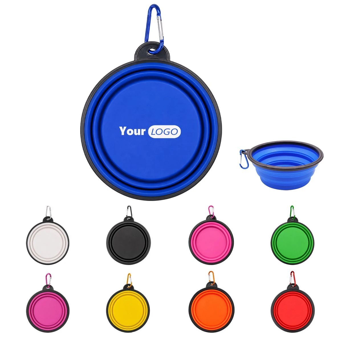 22 Oz Foldable Silicone Pet Bowl With Clip 1