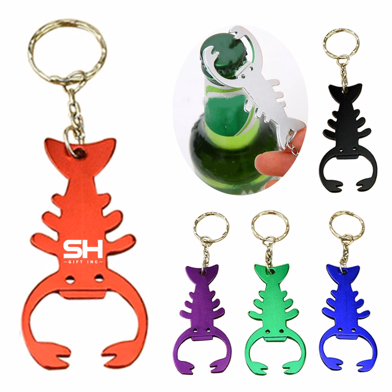 Aluminum Alloy Lobster Bottle Opener Keychain
