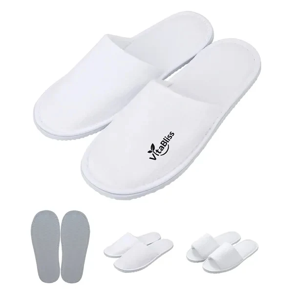 Custom Waffle Hotel Slippers With Non Slip EVA Sole — Hospitality & Spa Gift 1