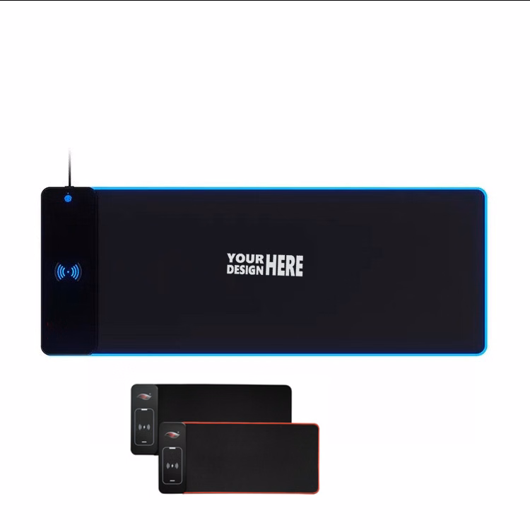 LED Mouse Pad with Wireless Charger