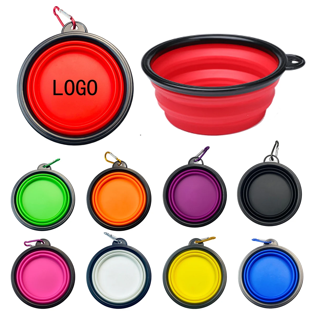 12oz Outdoor Portable Folding Tpe Pet Food Bowl 1