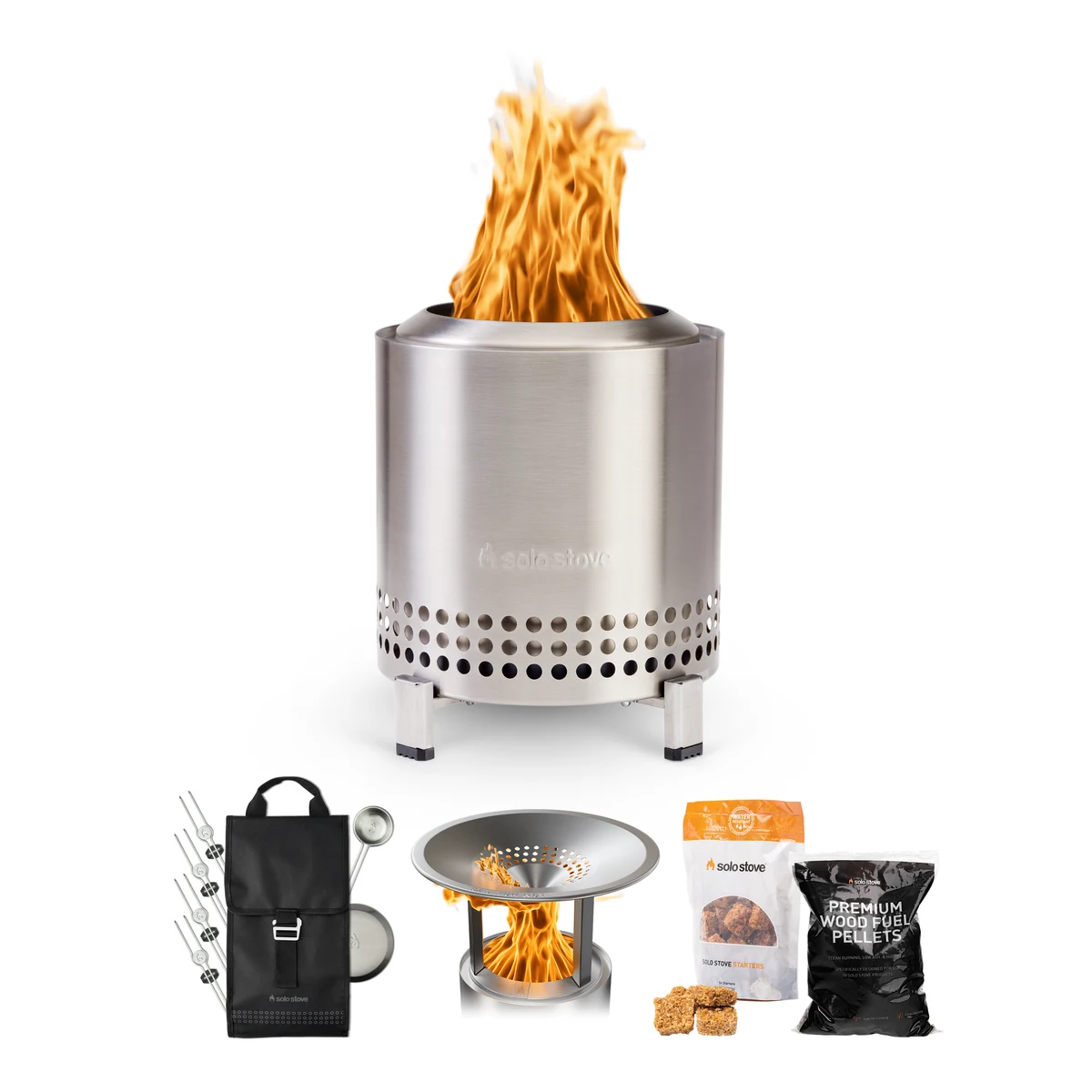 Solo Stove - Mesa XL 7" Tabletop Fire Pit - Roasty Bundle (Stainless) 1