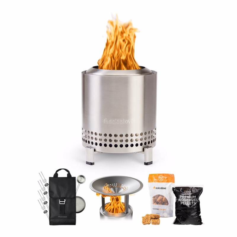 Solo Stove - Mesa XL 7" Tabletop Fire Pit - Roasty Bundle (Stainless)