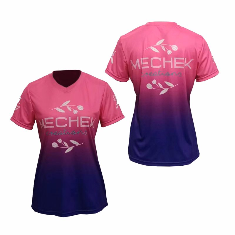 Women's Smooth Polyester V-Neck Short Sleeve Shirt