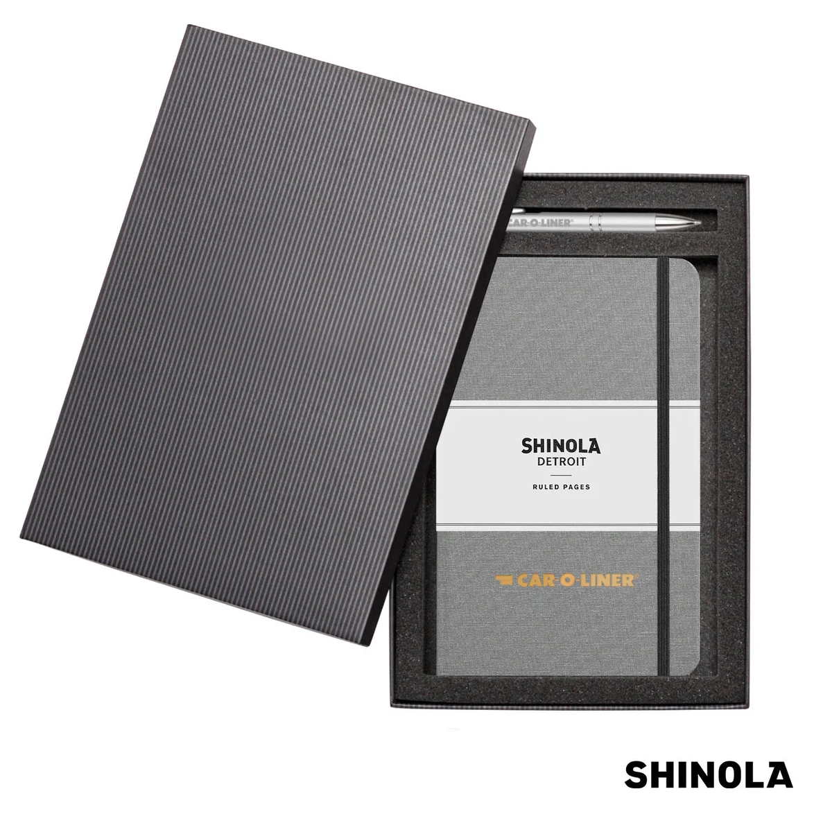 Shinola® HardCover Journal/Clicker Pen Gift Set - (M) 1