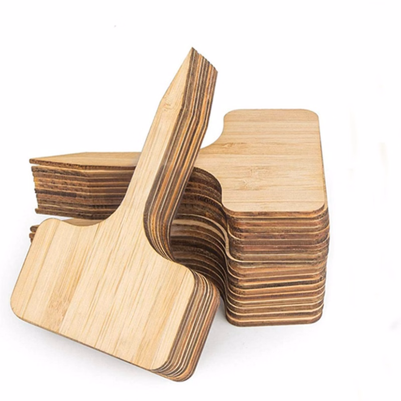 Custom Engravable T-Type Bamboo Plant Labels for Gardening
