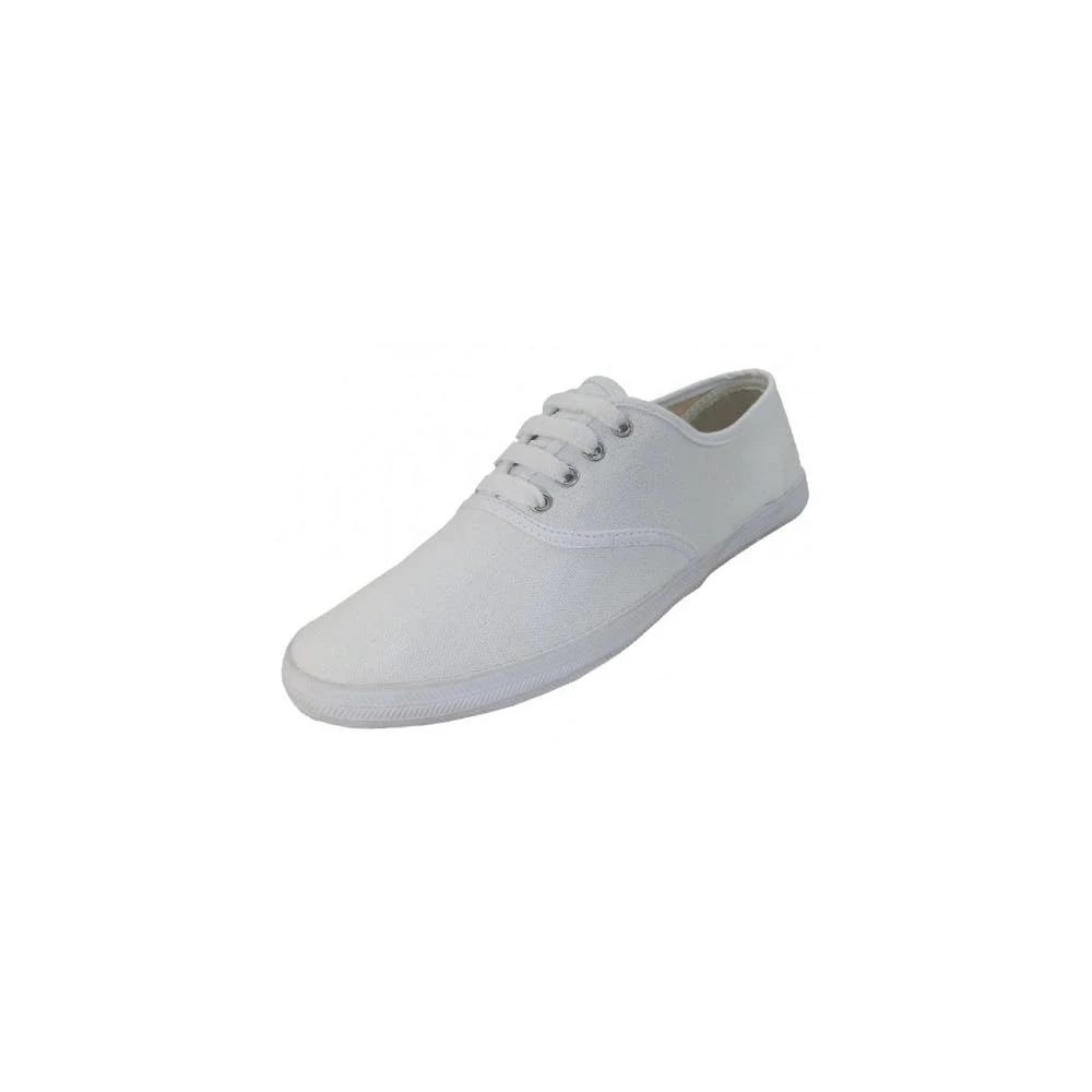 Women's White Canvas Shoes - Sizes 5-10 24 Pairs 1