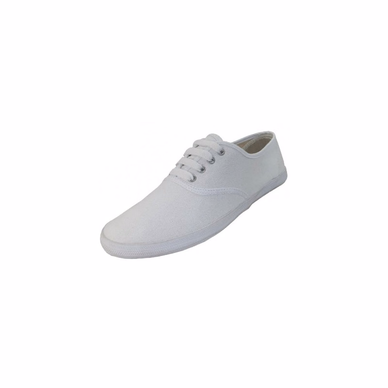 Women's White Canvas Shoes - Sizes 5-10 24 Pairs